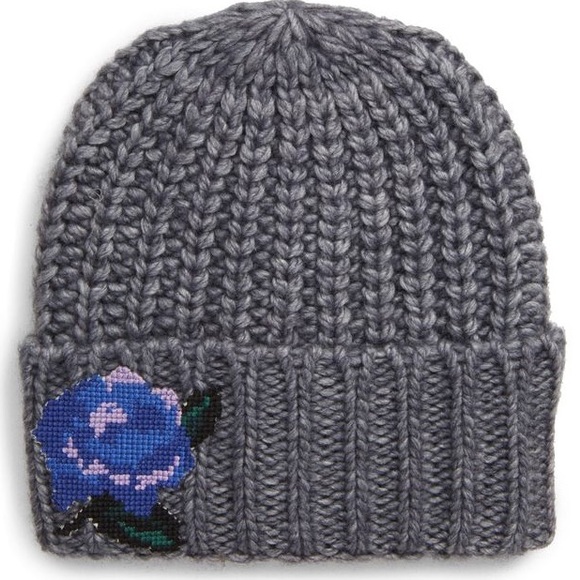 FREE PEOPLE Everything Rosy Beanie NWOT OS Grey - Picture 4 of 6